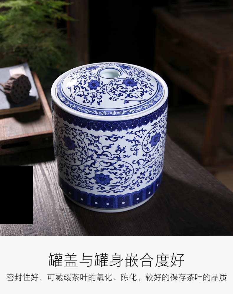 Jingdezhen ceramic tea pot of bread seven large pu seal can save tea urn detong wake receives ceramic tea urn