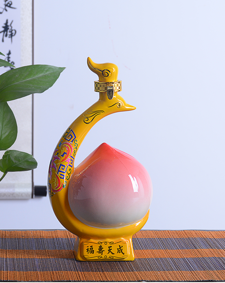 Jingdezhen ceramic jars 1 catty 2 jins of 10 the loaded with gift box art peach liquor bottle seal wine pot