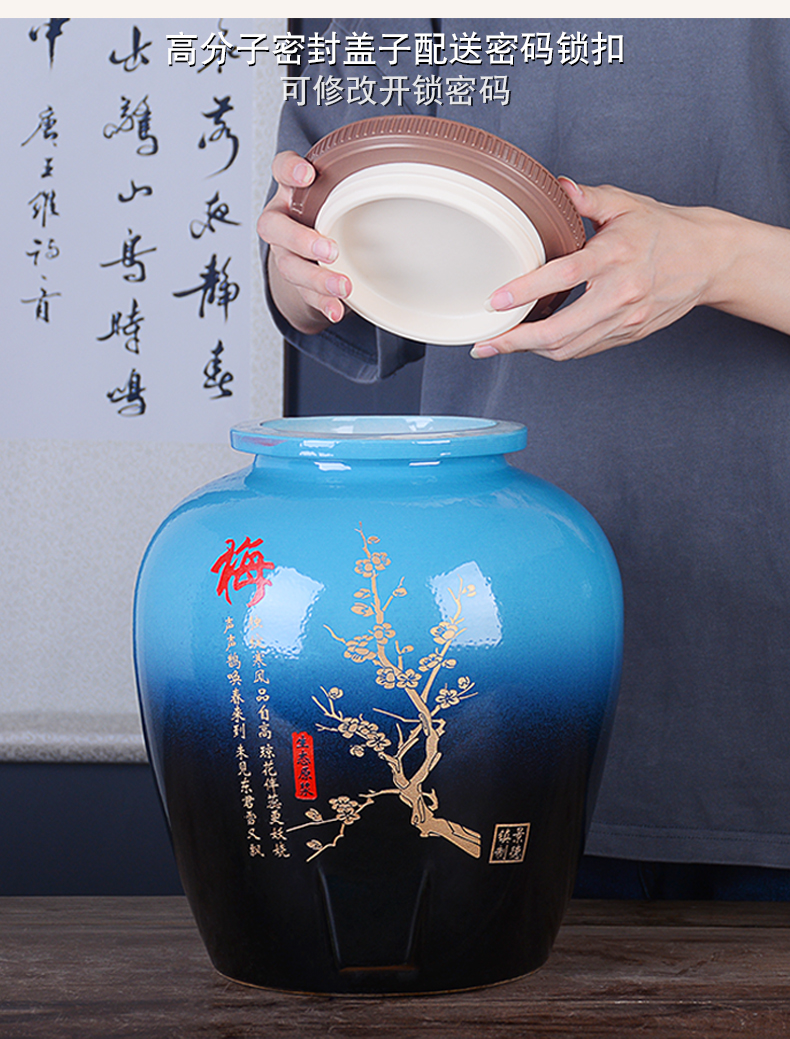 Jingdezhen ceramic wine jars home 20 jins put sealing liquor bottles of restoring ancient ways hoard it by patterns jugs