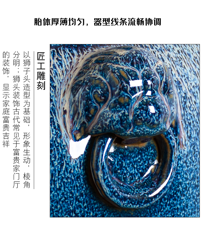 Archaize of jingdezhen ceramic mercifully wine jars home 30 jins of 50 kg 100 put SanJiu lion it with cover seal