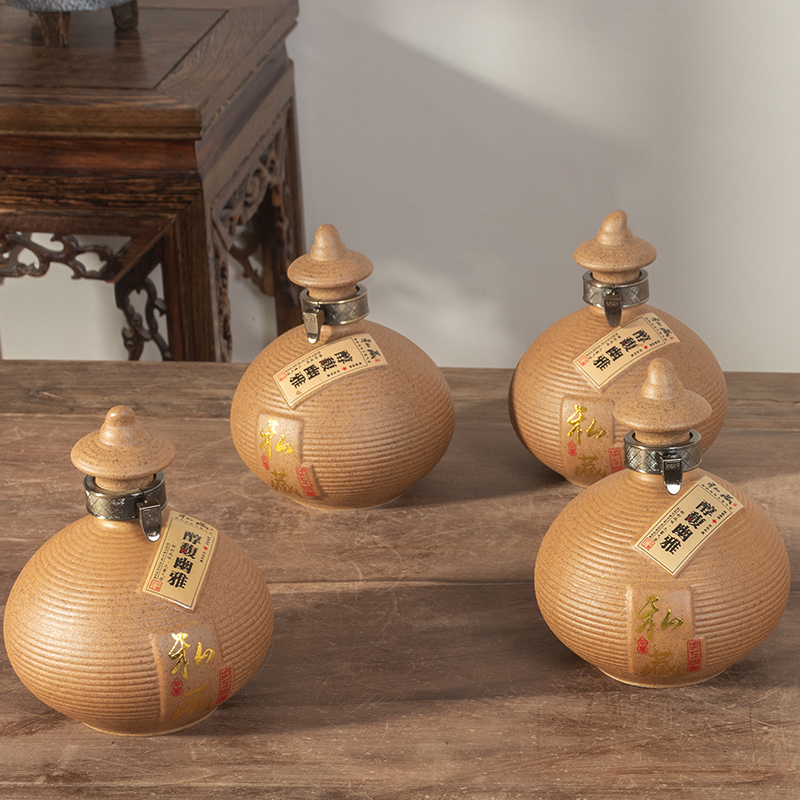 Archaize of jingdezhen ceramic jar home 1 catty three catties 5 seal liquor bottles with creative wine gift box