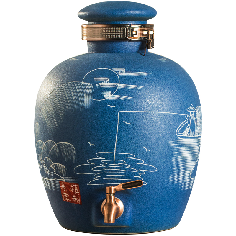 Jingdezhen ceramic wine jars with leading domestic 10 jins 20 jins 30 to 50 jins liquor cylinder archaize wine bottles