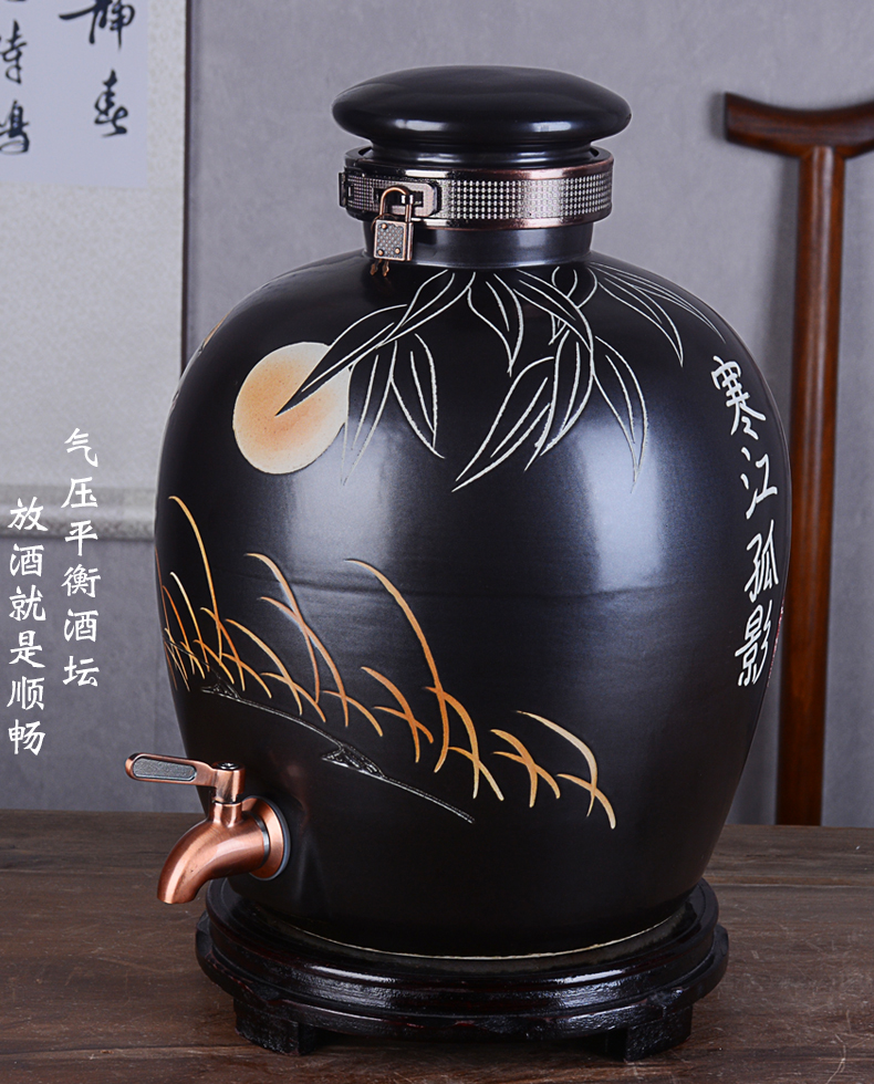 Archaize of jingdezhen ceramic wind mercifully wine jars home 10 jins 20 jins 30 jins 50 it with leading seal wine