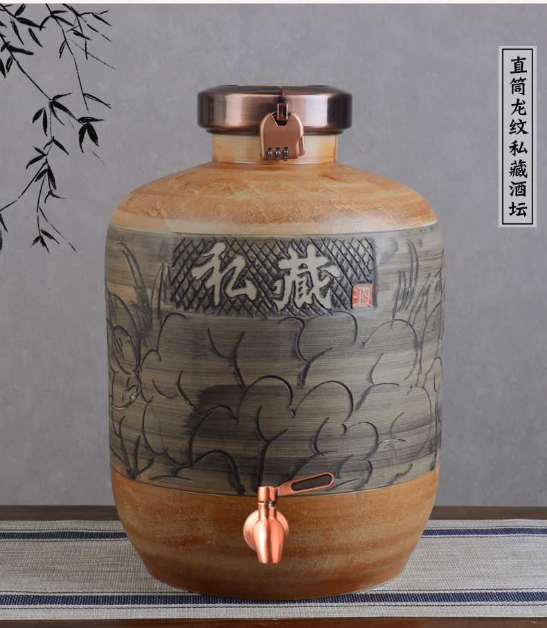 Archaize of jingdezhen ceramic mercifully wine jars home 20 jins 30 jins 50 put liquor cylinder qingming scroll sealed as cans