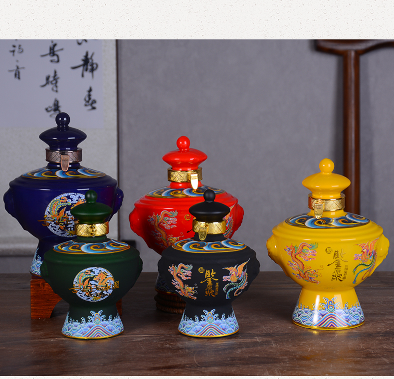 Jingdezhen ceramic jar home half catty 1 catty 5 to creative wine bottle furnishing articles antique little hip virgin pulp
