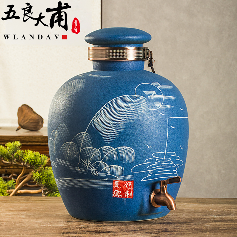 Jingdezhen ceramic wine jars with leading domestic 10 jins 20 jins 30 to 50 jins liquor cylinder archaize wine bottles