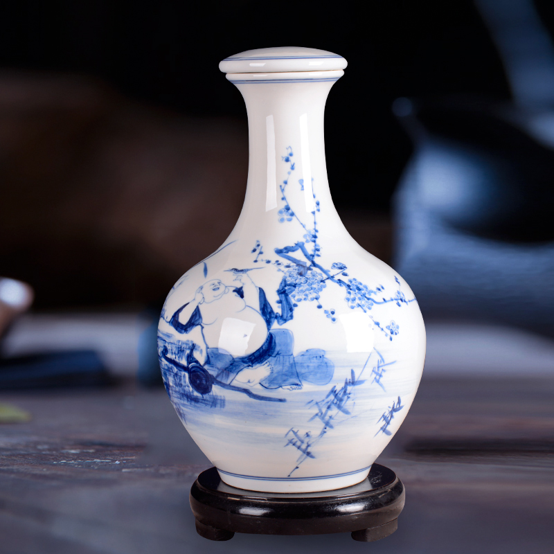 Jingdezhen ceramic bottle home mercifully bottle jars 10 jins hand - made porcelain ceramic gifts collection bottle furnishing articles