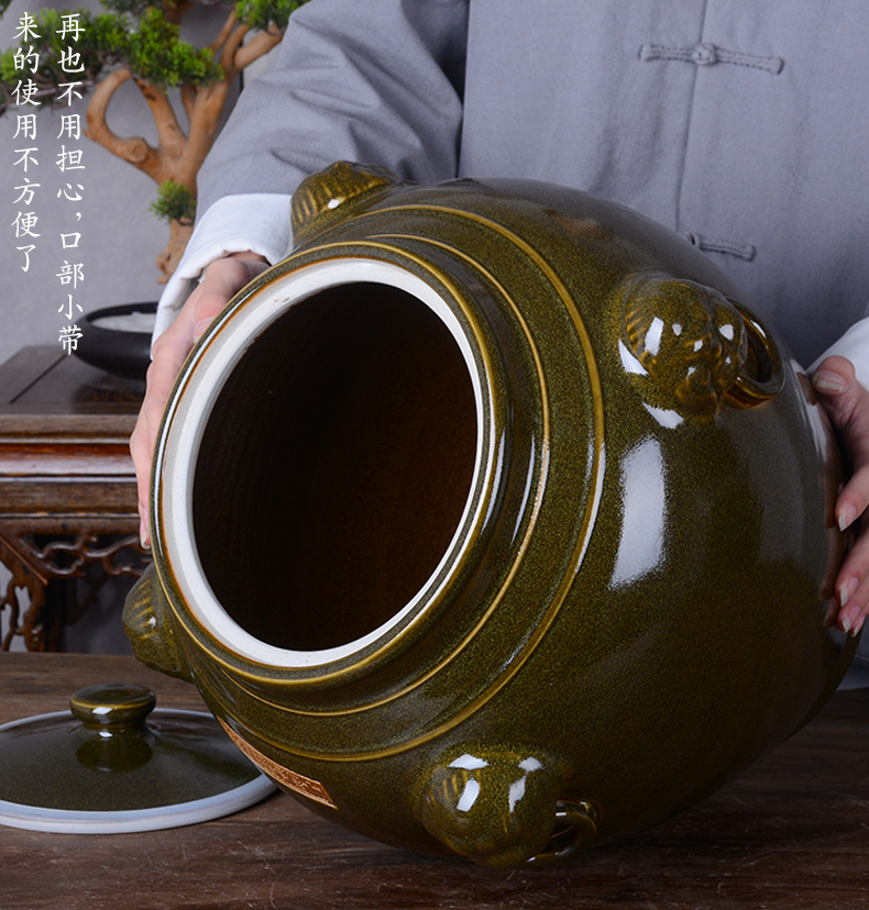 Jingdezhen ceramic barrel with cover home 15 kg 30 jins of 50 kg 100 vintage ricer box archaize seal storage tank