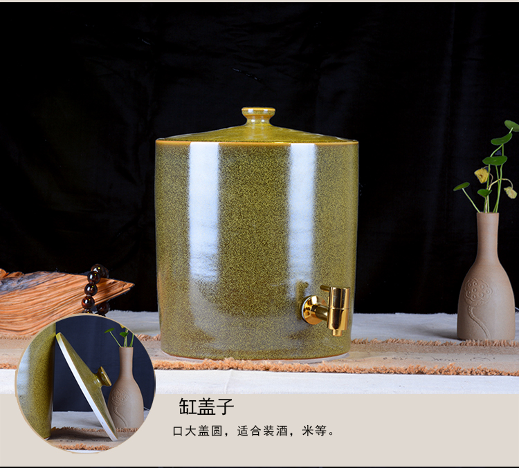 Ceramic tank cooling kettle with leading 20 jins 40 catty 50 kg big jar of jingdezhen Ceramic cylinder at the end of the tea