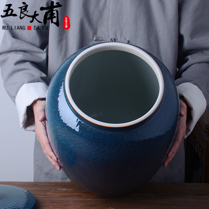 Ceramic barrel with cover home 20 jins of 30 kg to rice storage box flour barrels of old moistureproof insect - resistant seal storage tank