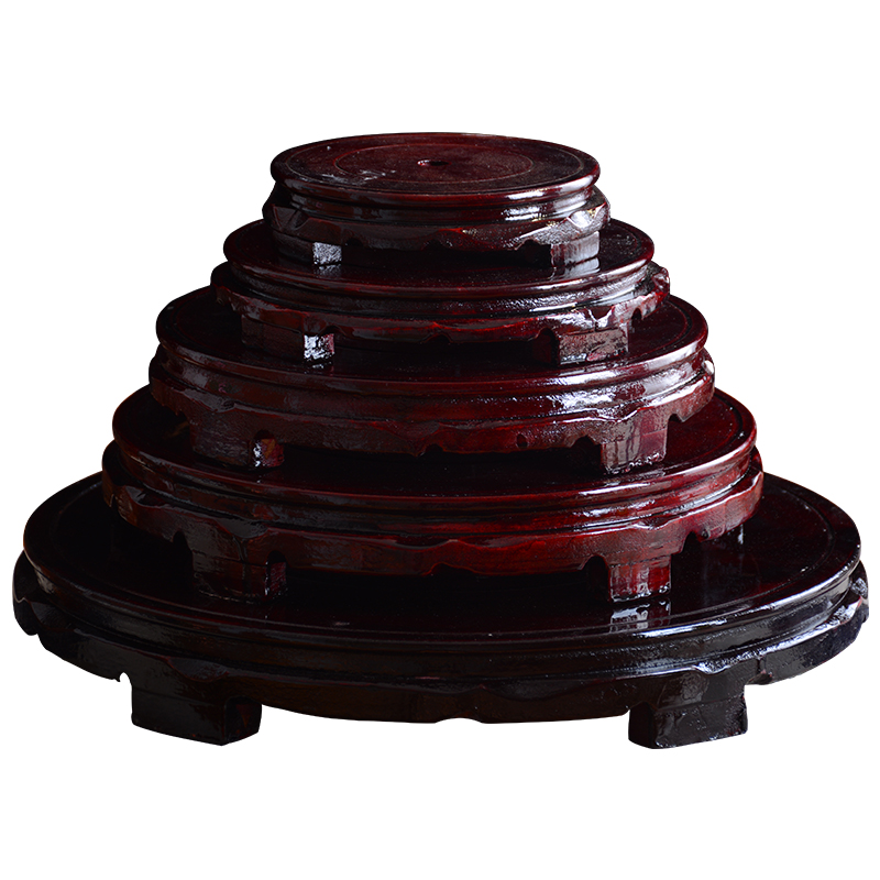 Ceramic crafts base wooden vase base stone base jars bottle circular base