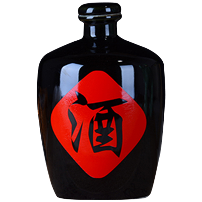 Black glaze ceramic bottle 1 catty 2 jins 5 jins of 10 jins bottles little jars straight sealed bottle of liquor bottles