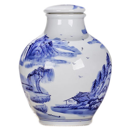 Jingdezhen ceramic bottle hand - made 10 jins jars seal dip jugs thickening lead - free wine bottles