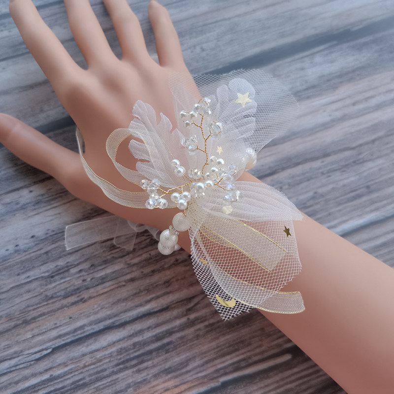 Bridesmaids wrist flower advanced sister group bracelet flower bride flower small fresh wedding wedding Korean accessories