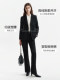 莱伦斯布黑色双排扣西装外套女大学生面试正装小个子收腰西服套装