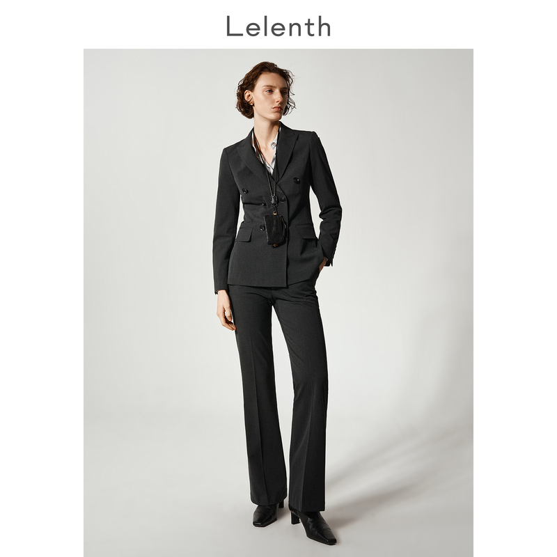 Lalensbu Gray Suit Set for Women, Spring Formal Occasion Business Attire, Petite Interview Formal Suit Jacket