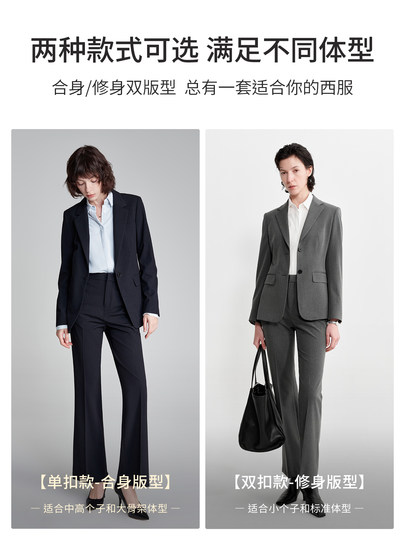 Lerens-traje formal negro de un botón para mujer, traje profesional para entrevista de estudiante universitario, chaqueta de longitud media