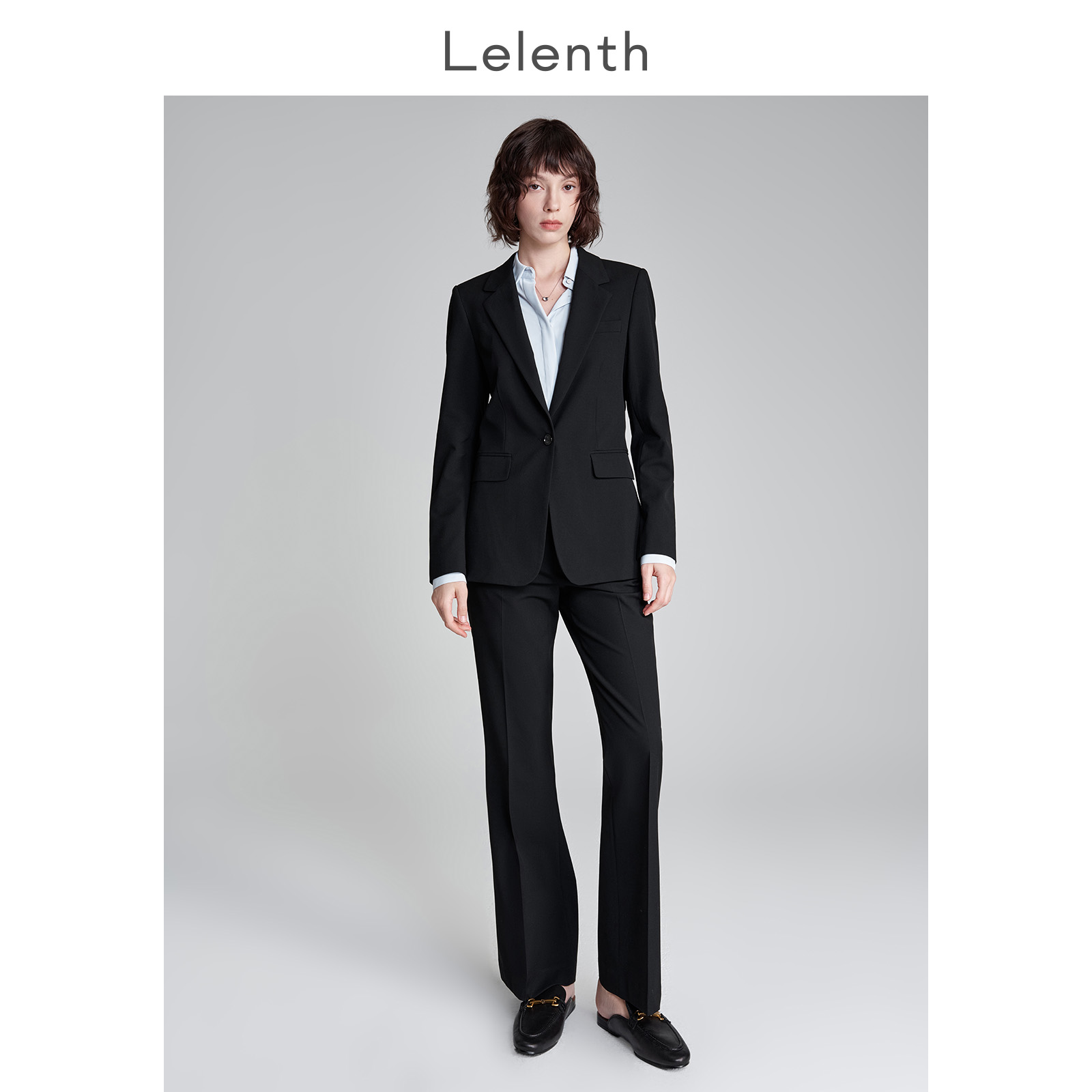 Lerens 布黒ハイエンドフォーマルスーツ女性のための冬大学生面接プロフェッショナルウェアミッドレングススーツジャケット