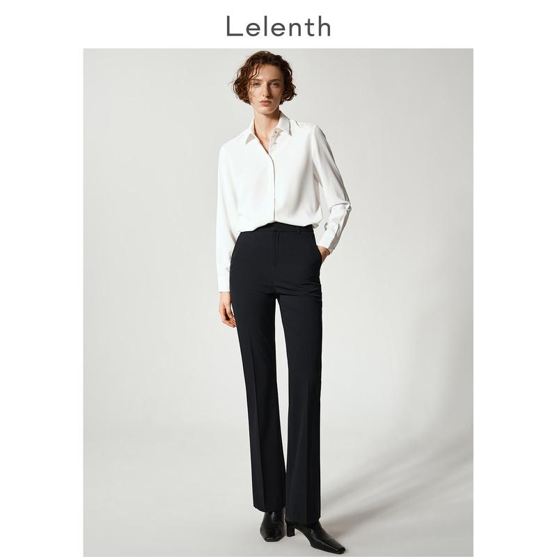 Lalensbu Long-Sleeved White Shirt for Women with Square Collar and Hidden Placket, Formal Inner Wear Top, College Student Interview Shirt and Pants Set Lalensbu Long-Sleeved White Shirt for Women with Square Collar and Hidden Placket, Formal Inner Wear Top, College Student Interview Shirt and Pants Set