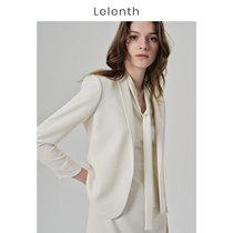 Leren 2021 Fall New Fashion Commuter Womens Dress Jacket OL Temperament Slim Rice White Triacetate Small Suit