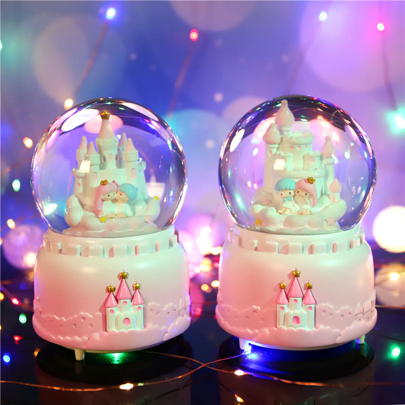 Romantic luminous crystal ball music box music box creative birthday Christmas gift for girls girlfriends for children lover