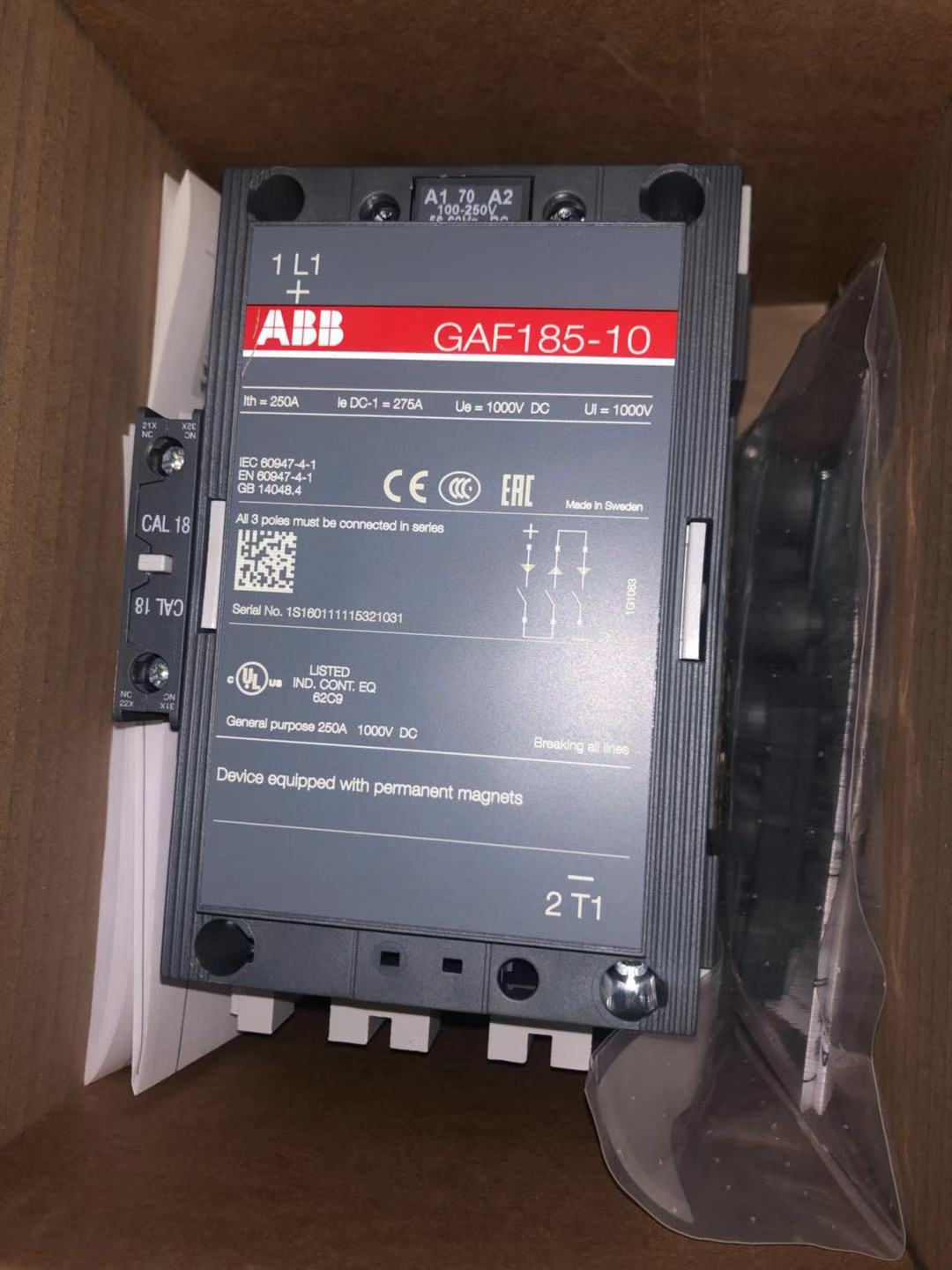 ABB contactor GAF185-10-11
