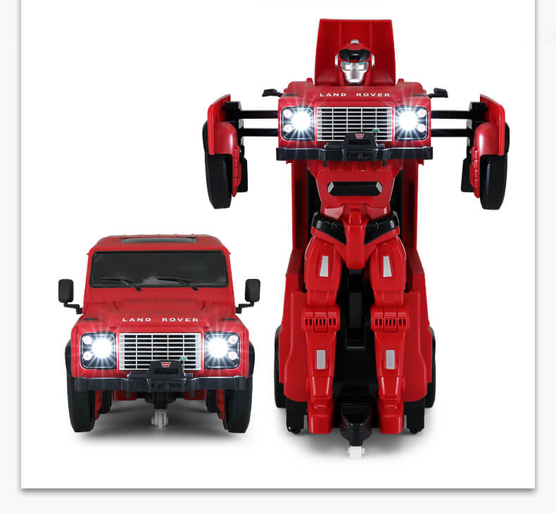 RASTAR / Xinghui Land Rover Defender Model Children Children Điều khiển từ xa Biến dạng xe Robot Âm thanh và ánh sáng máy bay trực thăng điều khiển từ xa