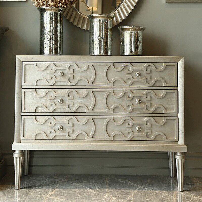 アート家具、アメリカン・モリ・インプレッション・スタイル、玄関キャビネット、レトロ・ライト・ラグジュアリー無垢材サイドボード、引き出し付きチェスト、フレンチ収納キャビネット