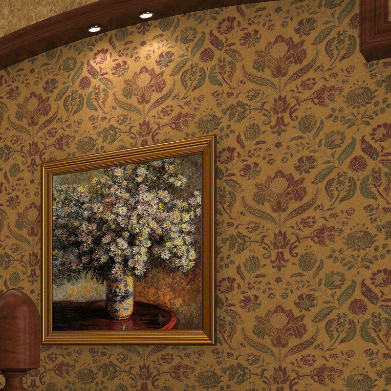 American imports pure paper wallpaper American retro - East Asian style AB wallpaper Bedroom living room background wallpaper