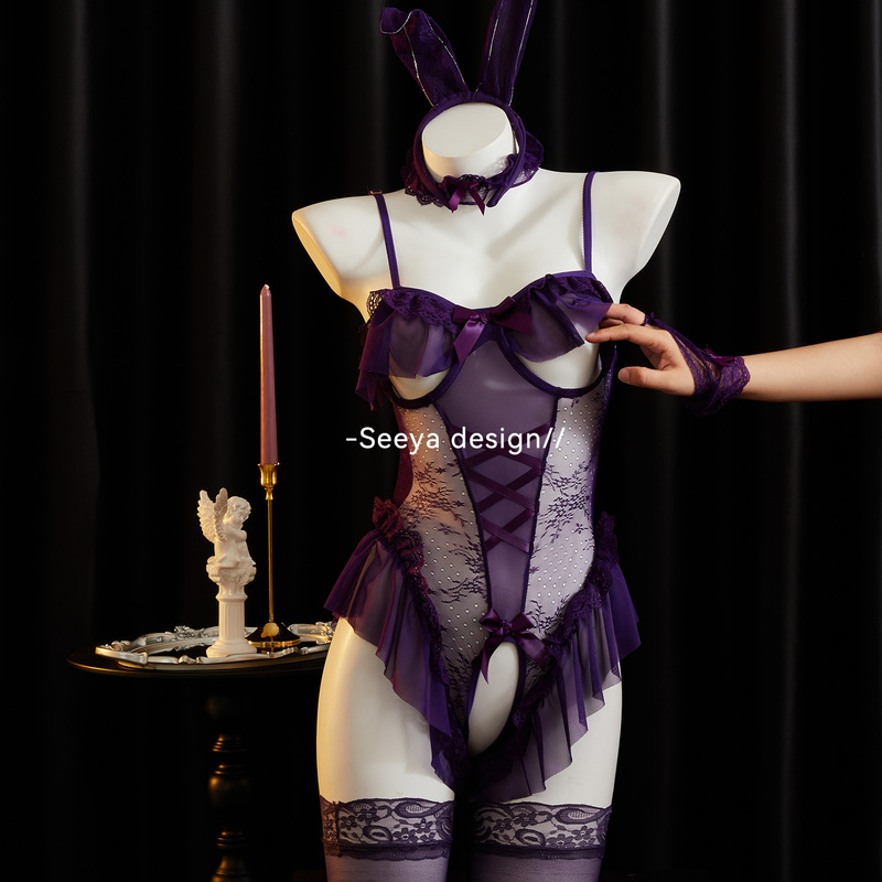Seeya Bunny Girl Sexy Lace Hollow Out Bodysuit See-Through Erotic Uniform Plus Size Lingerie Qqny Seeya Bunny Girl Sexy Lace Hollow Out Bodysuit See-Through Erotic Uniform Plus Size Lingerie Qqny
