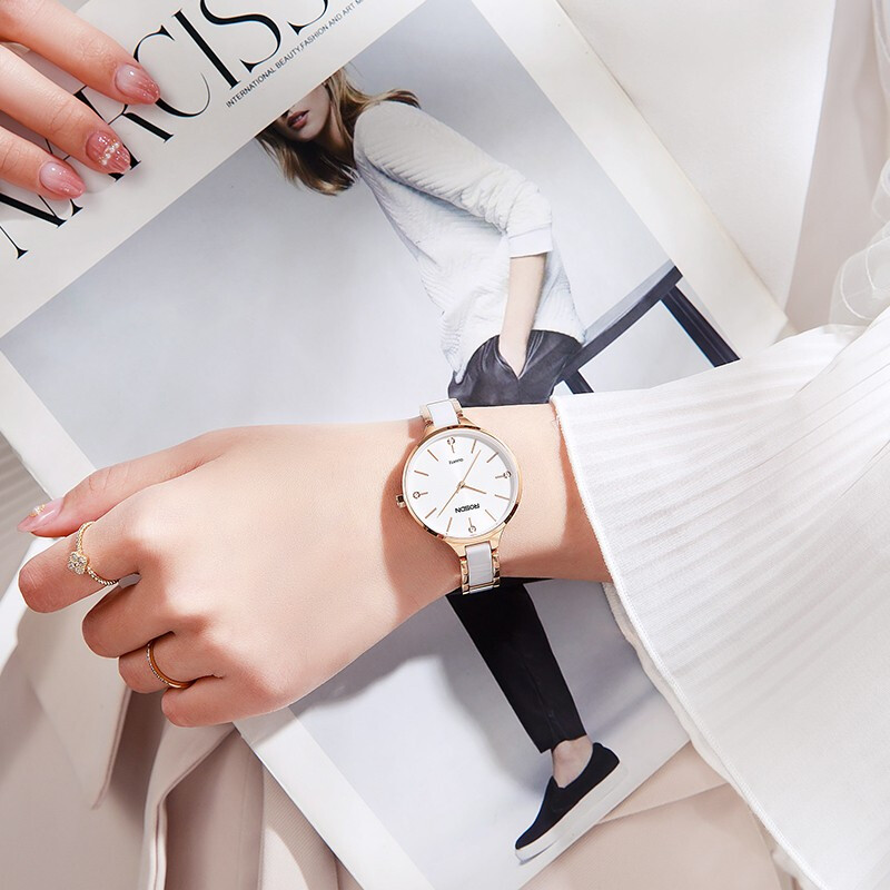 Lawston Watch Women's Ceramic White Fashion Simple Thin Strap Ladies Watch 2021 New Official Women's Watch