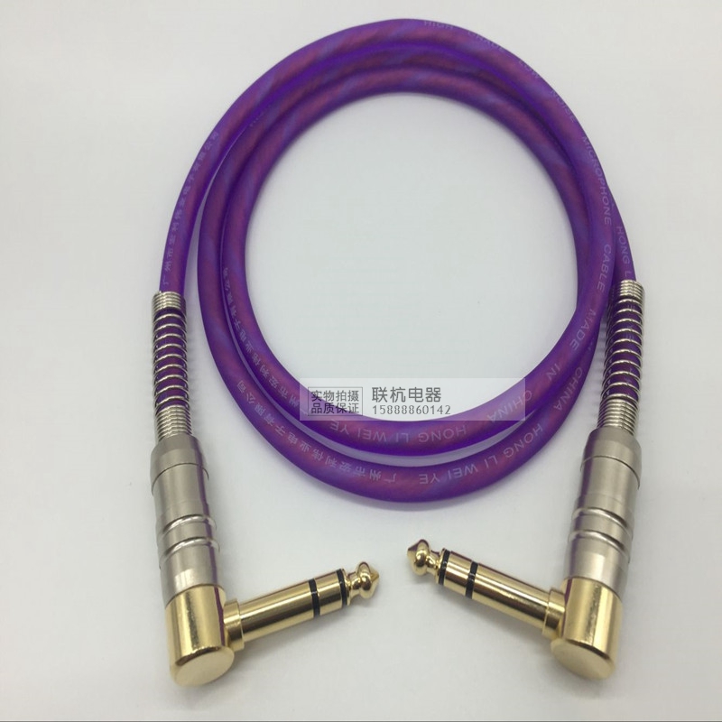 6 35mm elbow male to male audio cable 6 5 three-core stereo microphone cable mixer microphone two-channel