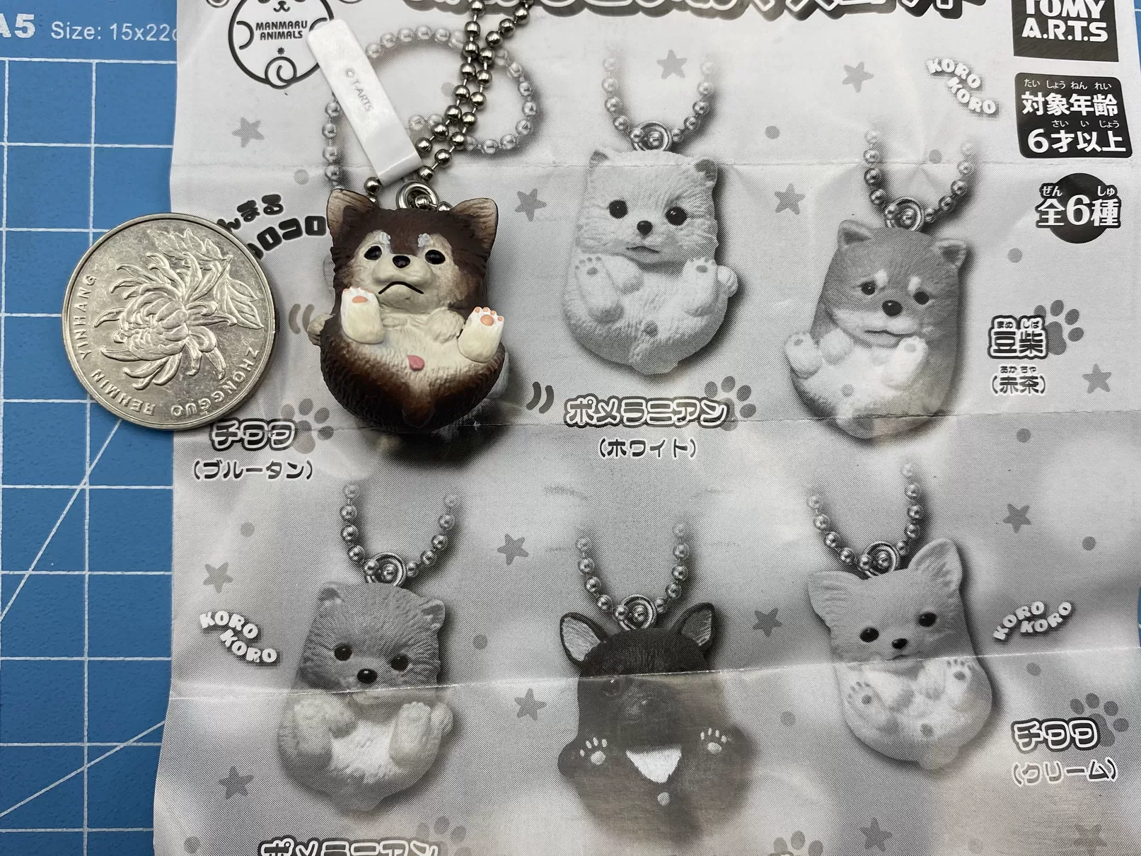 Подлинный TAKARA TOMY Bobo Dog Rolling Puppy Puppy Pendant Gacha Spot