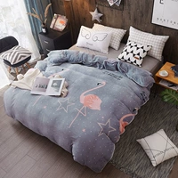 Sudi dày ấm áp mùa thu và mùa đông flannel chăn đơn mảnh Lesbian Levin nhung san hô nhung chăn đứng về phía Flamingo - Quilt Covers chăn lông tuyết nhung