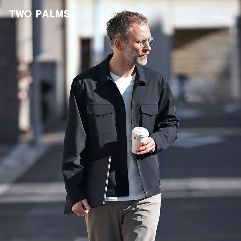 Two Palms Japanese Brand Primeflex Boxy Casual Retro Workwear Jacket for Men Spring and Autumn