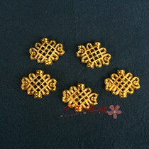 Gold-plated plastic square knot accessories bonsai plant decoration Chinese knot accessories New Year festive diy pendant jewelry