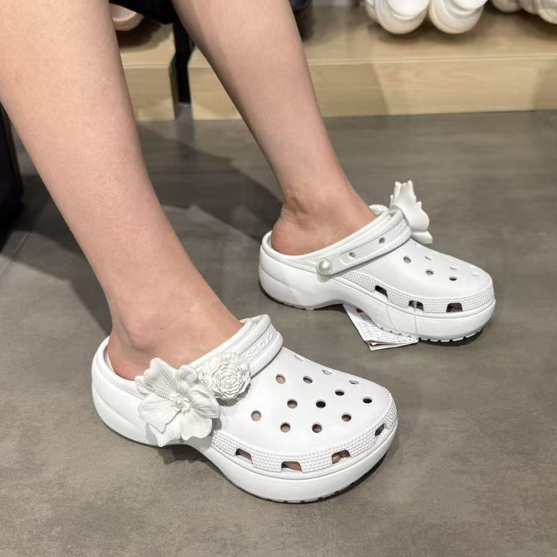 Crocs New Women's Shoes Cloud Bouquet Clogs Beach Shoes Outdoor Thick-Soled Sandals 211292