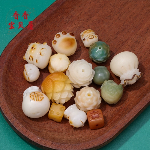 Резные четки бодхи, тканевый мешок ручной работы, набор материалов, ювелирное украшение с аксессуарами, «сделай сам», заготовка