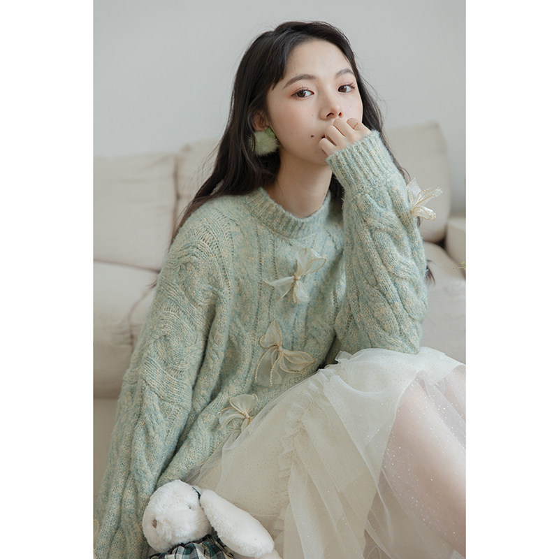 Hemp Flower Sweater Woman Design Sensation Small Crowdspring Autumn Winter 2022 New Day Ensemble Cute Loose And Lazy Knit Blouse