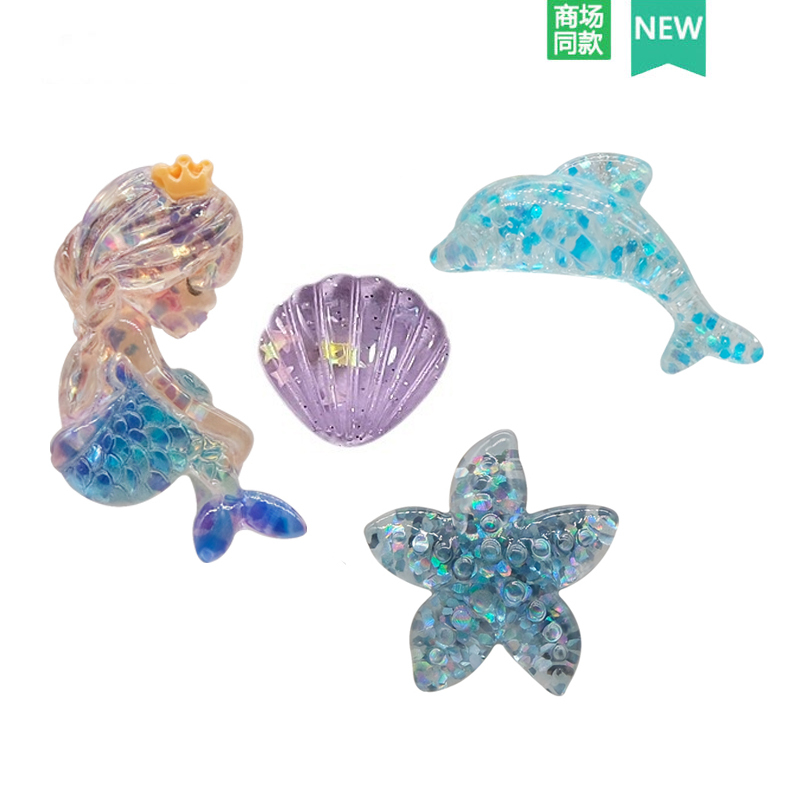 Suitable for Crocs/Cross Accessories, Clogs, Accessories, Shoe Flower Shoe Buckles, Decorative Buckles, Mermaid Shells and Dolphins
