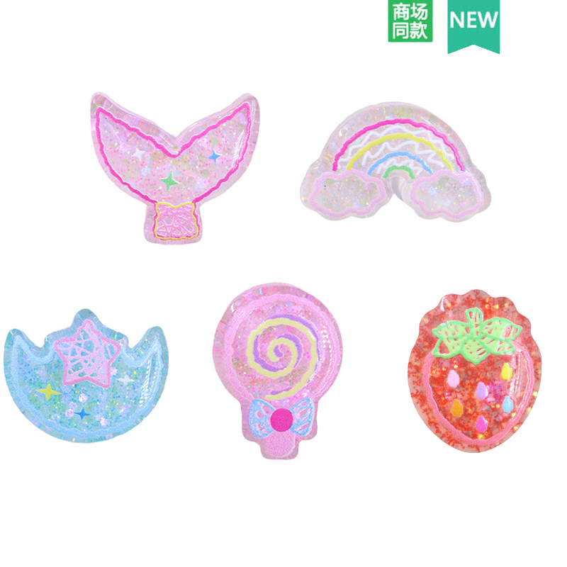 Compatible with Crocs/Cross Accessories, Shoe Charms, Shoe Decorations, Rainbow, Strawberry, Mermaid Tail