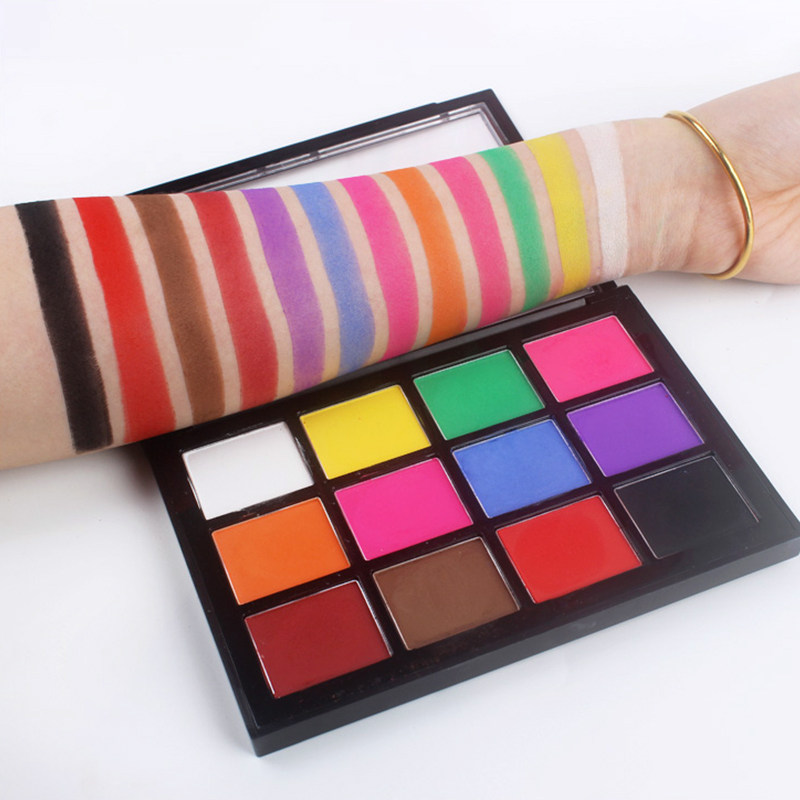 Eyeshadow Green Purple Blue Black Yellow White Matte Color Eyeshadow Palette Summer Children's Stage Makeup Professional