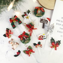 Baking cake decoration ornaments Net Red Christmas card Net Red Christmas Tree gift Wreath bell grass ring plug-in