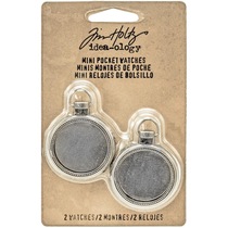Tim Holtz Photo Album Card Holder Metal Accessories Retro Transparent Glass Empty Pocket Watch Box TH93274
