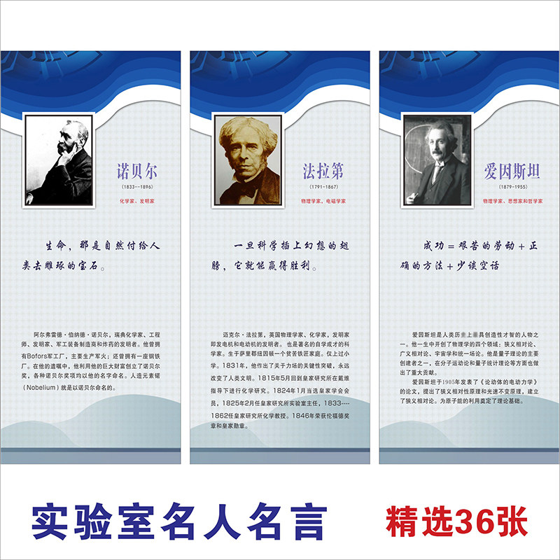 科学家画像名人名言教室标语海报校园文化化学物理生物实验室挂图