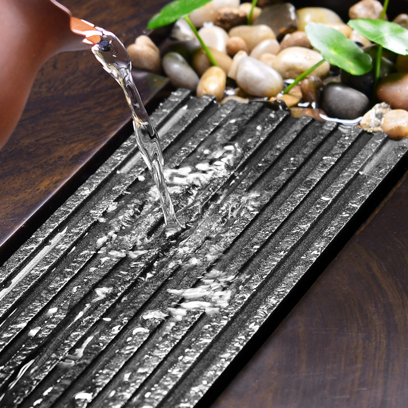 It still fang ebony wood ground contracted tablet sharply stone tea saucer large tea sea kung fu tea set