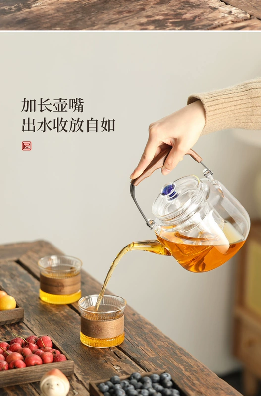 Ấm Trà Thủy Tinh 2024 Mới Dày Chịu Nhiệt Độ Cao Công Suất Lớn Bếp Điện Gốm Ấm Trà Nồi Đơn Bộ Trà Ấm Siêu Tốc ấm trà thủy tinh