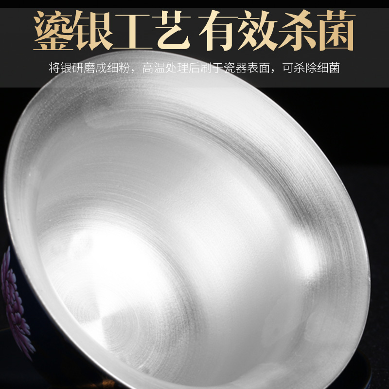 It still fang home tasted silver gilding kung fu tea set suit household ceramic teapot tea silver restoring ancient ways is contracted