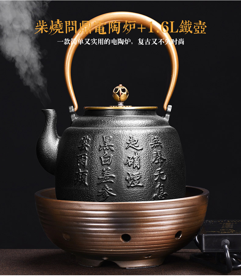 It still fang electric iron pot TaoLu household utensils suit imitated Japanese old pig iron pot of cast iron pot pot of fork by hand