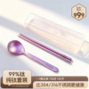 Pure Titanium 999 Chopsticks and Spoon Set, Outdoor Portable Tableware, Ultra-Light, Student and Office Worker Take-Out Tableware, One-Person Tableware Box